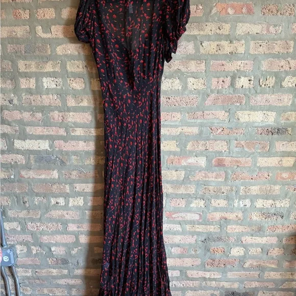 Rat & Boa Red Black Slit Maxi Gown - Picture 7 of 7